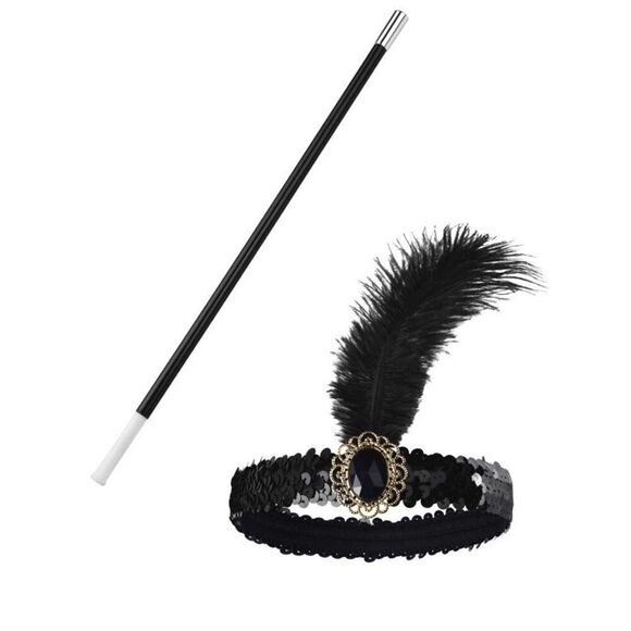 5PCS 1920s Accessories Flapper Great Gatsby Vintage Retro Costume Set NEW - Picture 4 of 16